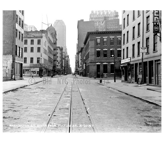 Washington Street South from Fulton St. 1937 Old Vintage Photos and Images