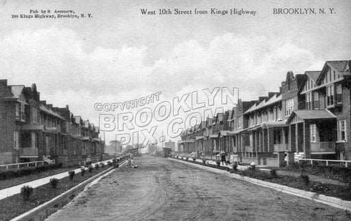 West 10th Street south from Kings Highway, 1912 Old Vintage Photos and Images