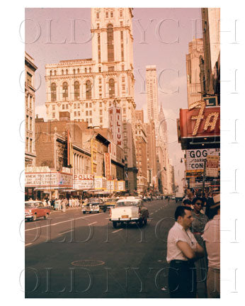West 42nd east to Times Square 1950s Old Vintage Photos and Images