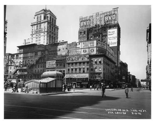 West 43rd Street & 7th Avenue - Midtown - Manhattan  1914 Old Vintage Photos and Images