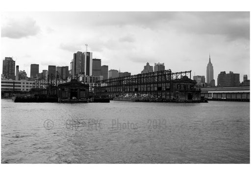 West 55th & West 55th Street Piers - view of southeast outshore facades & noth sides Old Vintage Photos and Images