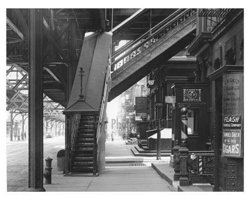 West Broadway  under the elevated train platform - Tribeca - Manhattan 1915 B Old Vintage Photos and Images