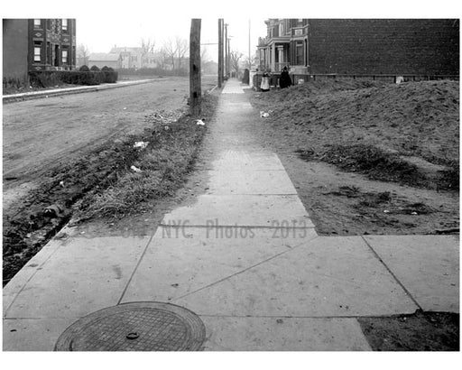 West sidewalk of West 5th, looking south from Ave T -  1922 Old Vintage Photos and Images