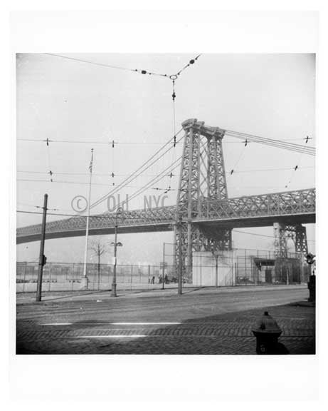 Williamsburg Bridge 1948 as seen from Broadway & Kent Brooklyn, NY Old Vintage Photos and Images