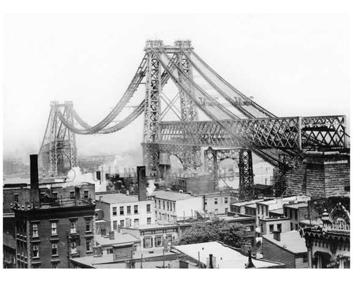 Williamsburg Bridge under construction -  Brooklyn, NY Old Vintage Photos and Images