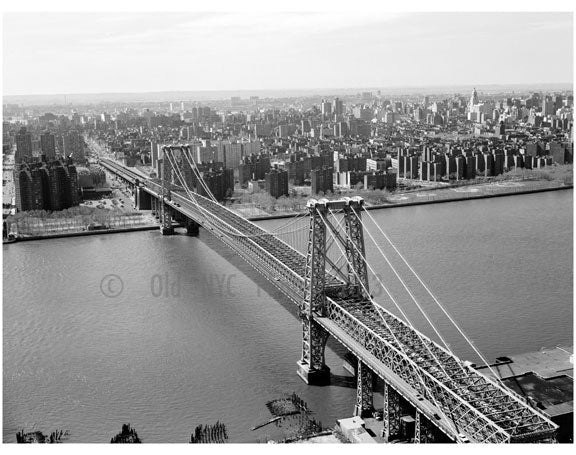 Williamsburg Bridge - view from Manhattan with Brooklyn in the background Old Vintage Photos and Images