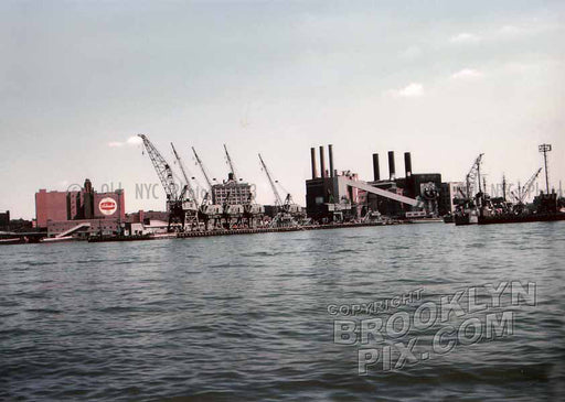 Williamsburg waterfront, showing Schaefer Brewery, c.1959 Old Vintage Photos and Images