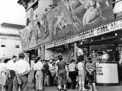 Wonderland Circus Side Show, 1949 Old Vintage Photos and Images