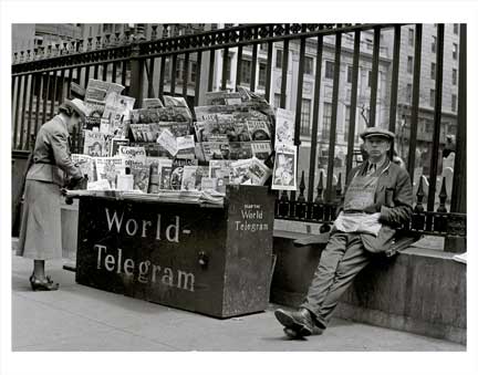 World Telegram News Stand Old Vintage Photos and Images