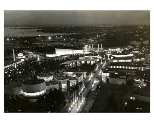 Worlds Fair at Night - Flushing - Queens NY Old Vintage Photos and Images