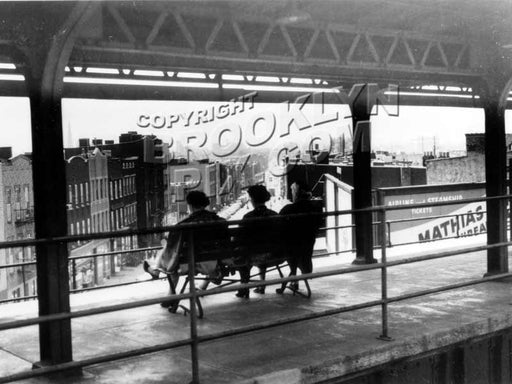 Wyckoff Avenue station on Myrtle Avenue elevated, 1959 Old Vintage Photos and Images