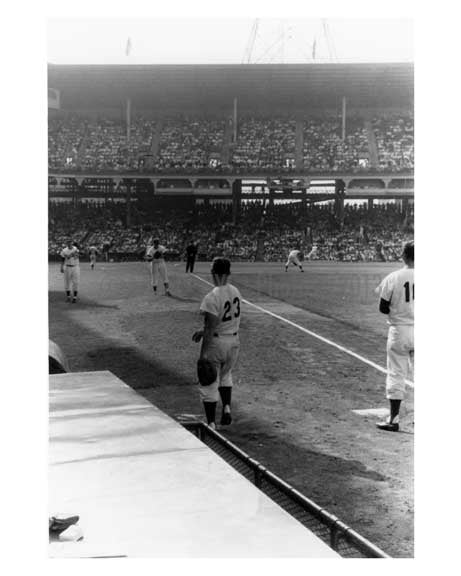 Yankee Pitchers warm up at Ebbets Field 1957 Brooklyn NY