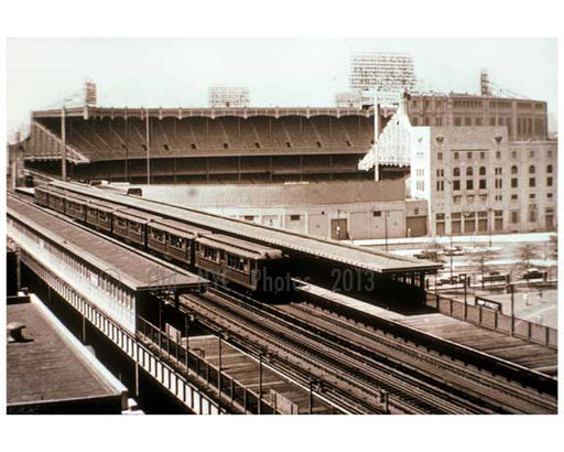 Yankee Stadium from elevated Subway 1950s Old Vintage Photos and Images