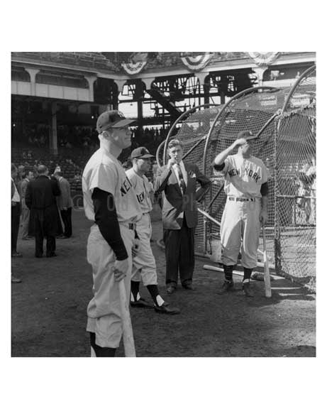 Yankees Mickey Mantle at Ebbets Field before the 1956 World Series Game