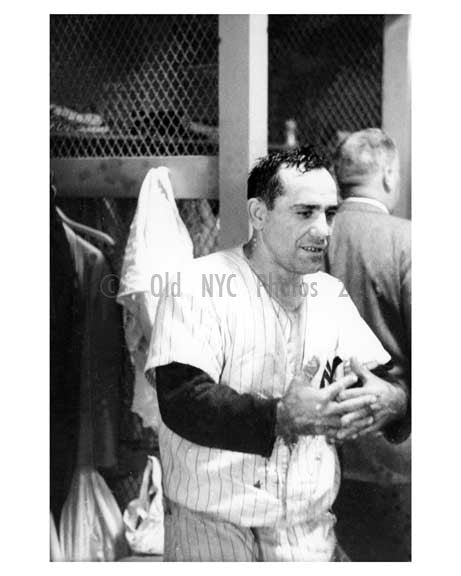 Yogi Berra in the Yankees Locker Room 1957 NYC